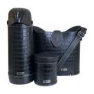 Kit 3 peças matetri slim 1l - croco preto