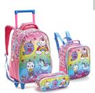 Kit 3 Peças Mochila Rodinha Lol Zoop Com Estojo Lancheira Feminina