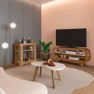 Kit 3 Peças P/Sala de Estar Mesa de Centro , Carrinho Bar e Rack Théo Kit 3 Peças P/Sala de Estar Mesa de Centro , Carrinho Bar e Rack Théo