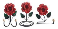 Kit 3 Peças para Banheiro com Flores em Ferro Kit 3 Peças para Banheiro com Flores em Ferro