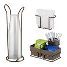 Kit 3 Peças Porta Sachês Copos 200ml Suporte Guardanapos Cor Café - Future