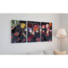 Kit 3 Peças Quadro Decorativo Grupo Akatsuki Anime Naruto Itachi Pain