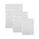 Kit 3 Peças Sacos para Lavar Roupas na Máquina e Secadora com Zíper Tamanhos P, M e G Branco