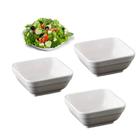 Kit 3 Peças Saladeira de Melamina Branca 20cm