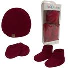 Kit 3 Peças Sapatinho Touca Luva Bebê Recém Nascido Enxoval Tricô Maternidade Antialérgico Baby Fofinho Cor:Vermelho Kit 3 Peças Sapatinho Touca Luva Bebê Recém Nascido Enxoval Tricô Maternidade Antialérgico Baby Fofinho Cor:Vermelho