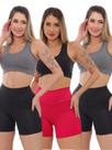 Kit 3 Peças - Shorts Legging Feminino Cirre 3D Academia Fitness Kit 3 Peças - Shorts Legging Feminino Cirre 3D Academia Fitness