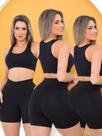 Kit 3 Peças Shorts Legging Feminino Curto Cintura Alta Academia Esportivo Kit 3 Peças Shorts Legging Feminino Curto Cintura Alta Academia Esportivo