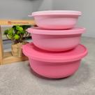Kit 3 Peças Tupperware Aloha Rosa - 450ml, 1L e 2L