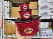 Kit 3 Peças Tupperware Sabor na Brasa - Armazenamento Vermelho