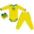 Kit 3 Peças Uniforme Bebê do Brasil Longo Torcida Baby - 034A