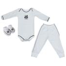 Kit 3 Peças Uniforme Bebê do Santos Longo Torcida Baby - 034