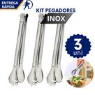 Kit 3 Pegador Pinça em Inox 29cm para Salada Carne Pão Salgado Kit 3 Pegador Pinça em Inox 29cm para Salada Carne Pão Salgado