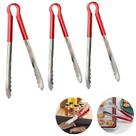 Kit 3 Pegadores de Inox para Alimentos 30 Cm Cabo Vermelho