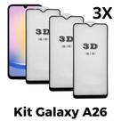 Kit 3 Películas 3D de Vidro Temperado Para Samsung Galaxy A26