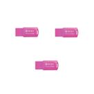 Kit 3 Pen Drives S3+ USB Flash Disk Star 2.0 16gb Rosa