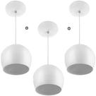Kit 3 Pendente Bola Pequena Branco Sala Cozinha Quarto