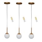Kit 3 Pendente Globo 12 Jabuticaba Dourado Fosco C/ Led Kit 3 Pendente Globo 12 Jabuticaba Dourado Fosco C/ Led