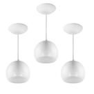 Kit 3 Pendente LowCost Bola Pequena Alumínio 15cm Branco
