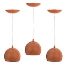 Kit 3 Pendente LowCost Bola Pequena Alumínio 15cm Cobre