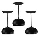 Kit 3 Pendente LowCost Bola Pequena Alumínio 15cm Preto