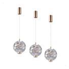 Kit 3 Pendente Luminária Cristal Led Dourado Nitrolux