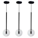 Kit 3 Pendente Luminária Lux Preto Globo Cristal Vidro Led Quente Kit 3 Pendente Luminária Lux Preto Globo Cristal Vidro Led Quente