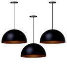 Kit 3 Pendente Luminária Meia Lua 30cm Alumínio Balção Kit 3 Pendente Luminária Meia Lua 30cm Alumínio Balção