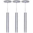 Kit 3 Pendente Luminária Tubo Alumínio Escovado 30 Cm