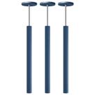 Kit 3 Pendente Luminária Tubo Azul 50 Cm