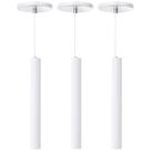 Kit 3 Pendente Luminária Tubo Branco 30 Cm