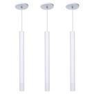 Kit 3 Pendente Luminária Tubo Branco 40 Cm