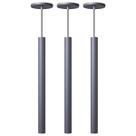 Kit 3 Pendente Luminária Tubo Cinza 50 Cm