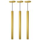 Kit 3 Pendente Luminária Tubo Dourado Fosco 50 Cm