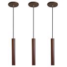 Kit 3 Pendente Luminária Tubo Marrom 30 Cm