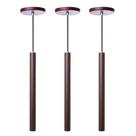Kit 3 Pendente Luminária Tubo Marrom 30 Cm