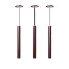 Kit 3 Pendente Luminária Tubo Marrom 30Cm Canopla 6cm