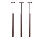 Kit 3 Pendente Luminária Tubo Marrom 40Cm Canopla 6cm