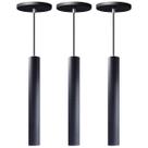 Kit 3 Pendente Luminária Tubo Preto 30 Cm