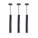 Kit 3 Pendente Luminária Tubo Preto 30 Cm + Led Canopla 6cm