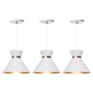 Kit 3 Pendente Lustre Luminária Berlin 15cm Branco