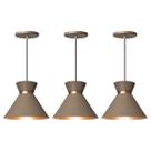 Kit 3 Pendente Lustre Luminária Berlin 15cm Fendi