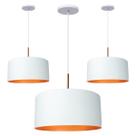 Kit 3 Pendente Lustre Luminária Madri Branco