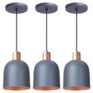 Kit 3 Pendente Lustre Luminária Open Cinza