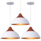 Kit 3 Pendente Lustre Luminária Panamá Branco
