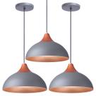 Kit 3 Pendente Lustre Luminária Panamá Cinza