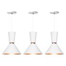 Kit 3 Pendente Lustre Luminária Rio Branco Kit 3 Pendente Lustre Luminária Rio Branco