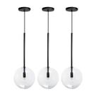 Kit 3 Pendente Lux Preto Globo Vidro Cristal 20Cm + Led Kit 3 Pendente Lux Preto Globo Vidro Cristal 20Cm + Led