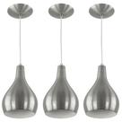 Kit 3 Pendente Nepal Drop Premium Gourmet Aluminio Escovado Kit 3 Pendente Nepal Drop Premium Gourmet Aluminio Escovado