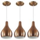 Kit 3 Pendente Nepal Drop Premium Gourmet Aluminio New Cobre