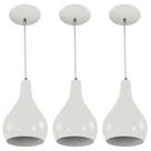 Kit 3 Pendente Nepal Drop Premium Gourmet em Aluminio Branco Kit 3 Pendente Nepal Drop Premium Gourmet em Aluminio Branco